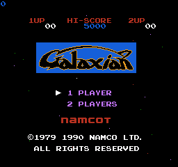 Galaxian title screen for Famicom Disk System